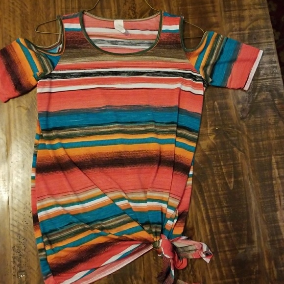 Now and forever cold shoulder tie waist top - Picture 2 of 4